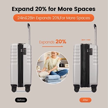 GinzaTravel Luggage Sets 3 Piece - Lightweight & Stylish