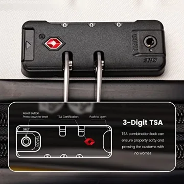 GinzaTravel Luggage Sets 3 Piece - Lightweight & Stylish