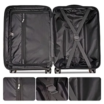 GinzaTravel Luggage Sets 3 Piece - Lightweight & Stylish