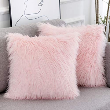 Luxurious Pink Fluffy Pillow Covers for Stylish Home Decor