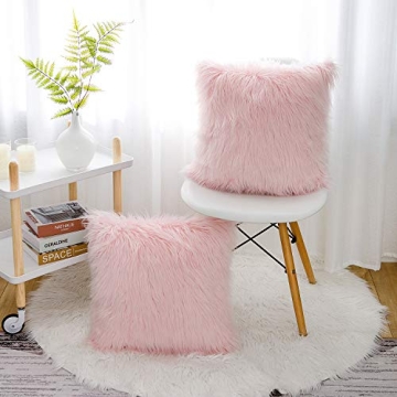 Luxurious Pink Fluffy Pillow Covers for Stylish Home Decor