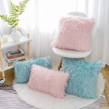 Luxurious Pink Fluffy Pillow Covers for Stylish Home Decor