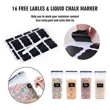 FOOYOO Cereal Containers Storage Set - 4 Piece Airtight Large Food Storage Containers(135.2oz), BPA Free Dispenser Plastic Cereal Storage Containers