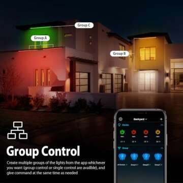 Landscapestation Smart LED Wall Washer Light with APP Control, 168W RGBCW Wall Washing Fixture with Dimmable & Timing Function, Wall Wash Light for Indoor & Outdoor Lighting, 100-277VAC