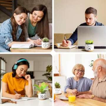 Lasimfa You Grow Girl White Ceramic Succulent Planter Pots Cactus Flower, Funny Planter Pots for Plant Lovers Friends Birthday Christmas Thanksgiving Gift, 3.6 Inch (Plant Not Included)