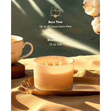 Coconut Soy Candle | Large 3 Wick Jar for Home