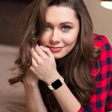 6 Pack Slim Thin Lace Hollow-out Silicone Bands Compatible with Apple Watch 38mm 40mm 41mm 42mm 44mm 45mm 46mm 49mm Women, Breathable Sport Strap for iWatch Series 10/9/8/7/6/5/4/3/2/1 Ultra SE