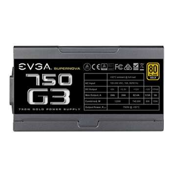EVGA 750 G3 Super Nova Power Supply 750W 80 Plus Gold