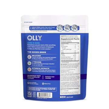 OLLY Extra Strength Sleep, 5 mg Melatonin L-Theanine, Chamomile and Botanicals - 60ct Pouch