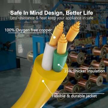 HUANCHAIN Heavy Duty Outdoor Extension Cord 50 ft – Waterproof, Lighted End, and Flexible for All ...