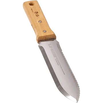 Versatile NISAKU Hori Hori Namibagata Weeding Knife 7.25-Inch Blade