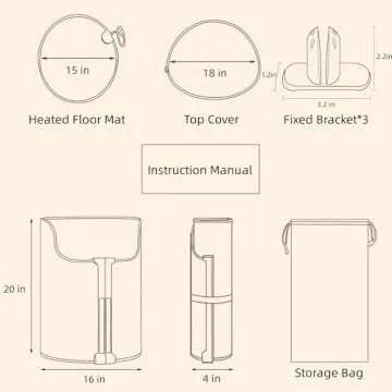 Under Desk Heater, Electric Foot Warmer for Office & Home, Portable Space Heater with Heated Floor Mat, Radiant Heater Indoor Use for Foot Leg, Quiet Foot heater with Thermostat and Timer UEMUSI