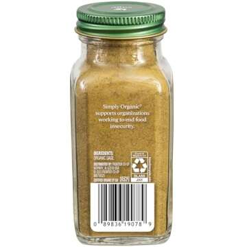 Simply Organic Ground Sage Leaf, 1.41 Ounce, Sweet Earthy Flavor, Hints of Mint, Pair with Garlic & ...