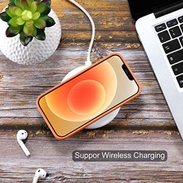 LEOMARON Compatible with iPhone 12 Pro Max Case 6.7 inch, Liquid Silicone Full Body Protection Cover Case with Soft Microfiber Cloth Lining for iPhone 12 Pro Max 2020, Orange