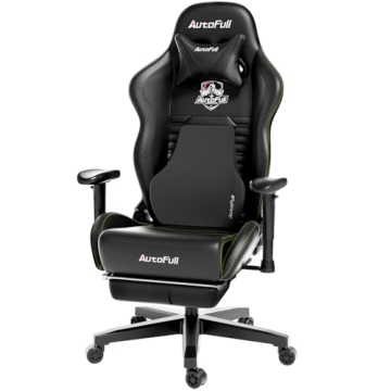 AutoFull Gaming Chair - Ergonomic Racing Style Design with Footrest Support