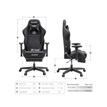 AutoFull Gaming Chair with Ergonomic Lumbar Support