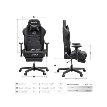AutoFull Gaming Chair with Ergonomic Lumbar Support