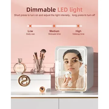Mini Fridge for Makeup & Skincare with LED Mirror