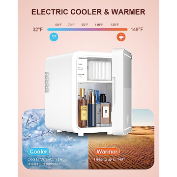 Mini Fridge for Makeup & Skincare with LED Mirror