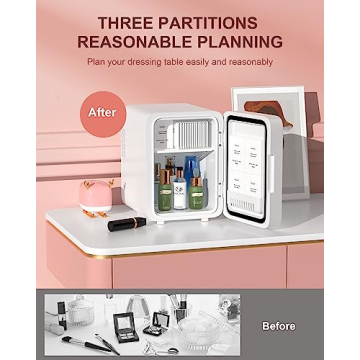 Mini Fridge for Makeup & Skincare with LED Mirror