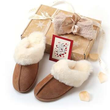 HHUQ Slippers and Socks Gifts for Women,Christmas Birthday Valentine's Day Gift Baskets for Women Mo...