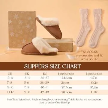 Cozy HHUQ Slippers and Socks Gift Set for Women