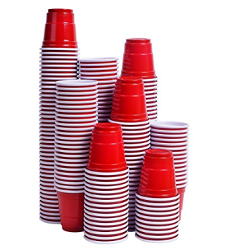 TashiBox Disposable Mini Red Shot Glasses - 2.5 Ounce - 200 Count - Mini Party Cups, Jager Bomb, Jel...