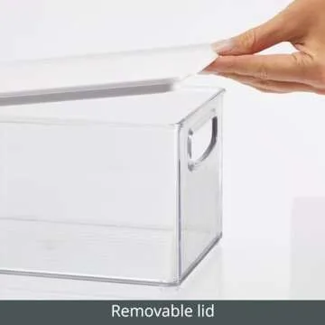 mDesign Versatile Plastic Storage Bin with Lid - 6 Pack