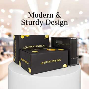 CLASSIC ACRYLIC File Organizer for Desk - A Slim Acrylic Storage Box with Handles is great for Office Organization - This Modern Acrylic Magazine Holder makes a Great Gift for Home/Work Space