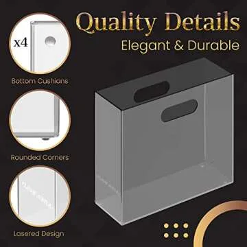 CLASSIC ACRYLIC File Organizer for Desk - A Slim Acrylic Storage Box with Handles is great for Office Organization - This Modern Acrylic Magazine Holder makes a Great Gift for Home/Work Space