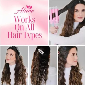 Alure Three Barrel Curling Iron With LCD Display 1 Inch