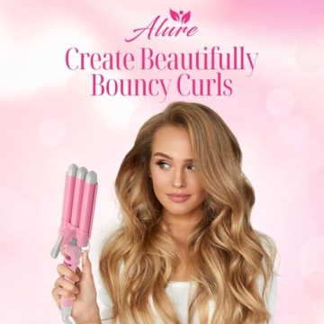 Alure Three Barrel Curling Iron With LCD Display 1 Inch