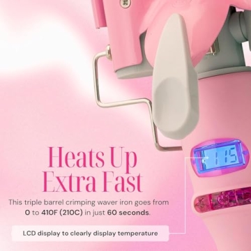 Alure Three Barrel Curling Iron With LCD Display 1 Inch