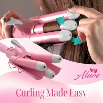 Alure Three Barrel Curling Iron With LCD Display 1 Inch