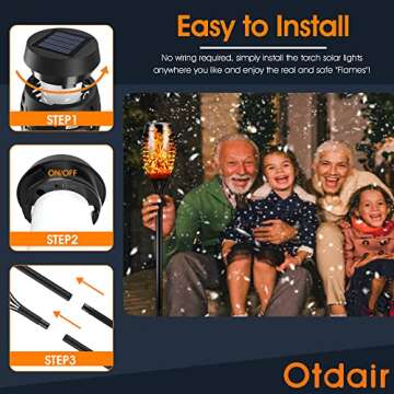 Otdair Solar Torch Lights with Flickering Flame, 12 Packs 12LED Tiki Torch Solar Lights Outdoor, IP6...