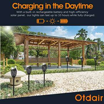 Otdair Solar Torch Lights - 12 Pack for Stunning Ambiance