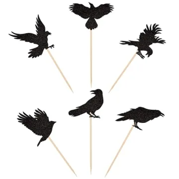 Black Crow Cupcake Toppers for Halloween & Birthday Parties