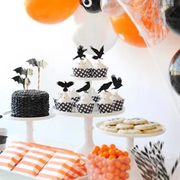 Black Crow Cupcake Toppers for Halloween & Birthday Parties