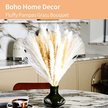 Prikpont Pampas Grass Decorative Set 35PCS 17.5'' Dried Flowers