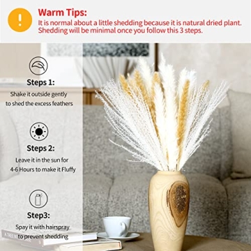 Prikpont Pampas Grass Decorative Set 35PCS 17.5'' Dried Flowers