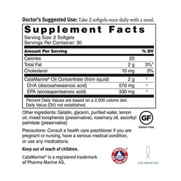 Dr. Sinatra Clinical Grade CalaMarine Omega-3 Supplement with DHA and EPA for Brain, Heart, and Eye ...