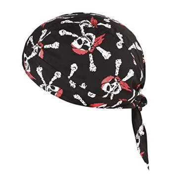 Cotton Skull Cap, Unisex Bandana Hat Pirate Headscarf Sports Headwear Sun UV Protection Cycling Band...