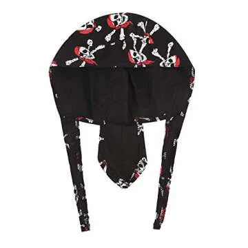 Cotton Skull Cap, Unisex Bandana Hat Pirate Headscarf Sports Headwear Sun UV Protection Cycling Bandana Running Beanie Bike Motorcycle Under Helmet Liner