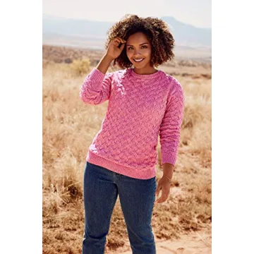 Lands' End Women's Drifter Cotton Crew Neck Sweater Ivory