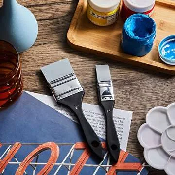 4 Pieces Silicone Paint Brush Set Color Shapers Silicone Brushes for Resin Painting Flat Paintbrush Acrylic and Water Based Tool(1/1.5/2/ 2.5 in Wide)