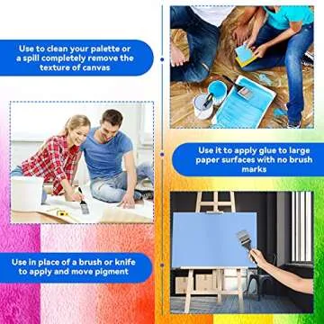 4 Pieces Silicone Paint Brush Set Color Shapers Silicone Brushes for Resin Painting Flat Paintbrush Acrylic and Water Based Tool(1/1.5/2/ 2.5 in Wide)