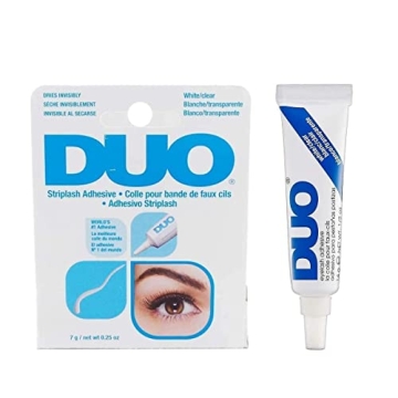 DUO Strip Lash Adhesive, Clear/White - Strong Hold, Waterproof Lash Glue for False Lashes and Lash Clusters, Long-Lasting, Quick-Drying, Invisible Finish, 0.25 oz