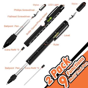 Fathers Day Men Gifts, 9 in 1 Multitool Pen Set Gifts for Men, Fathers Day Dad Gifts from Daughter Wife Son, Dad Gifts for Fathers Day, Birthday Gifts for Men Who Have Everything, Cool Gadgets for Men