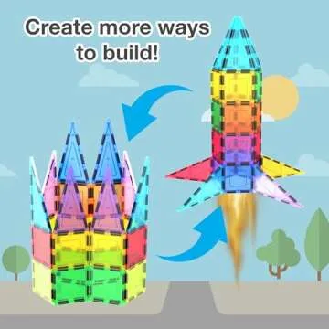 PicassoTiles Magnetic Building Block Rocket Boosters - Educational Kit