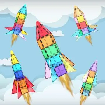 PicassoTiles Magnetic Building Block Rocket Boosters - Educational Kit